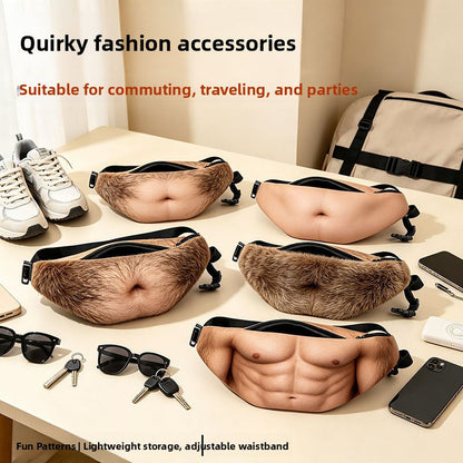 FUNNY FAKE BELLY WAIST BAG