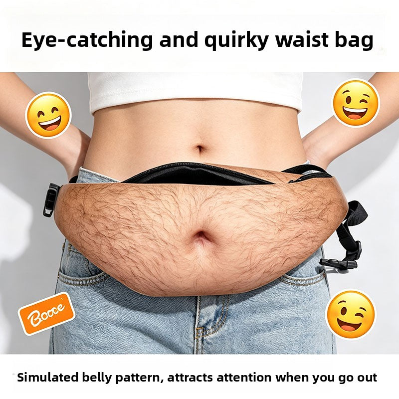 FUNNY FAKE BELLY WAIST BAG